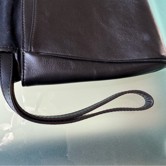 Fossil Black Leather Clutch Handbag Leopard Print - Picture 9 of 11